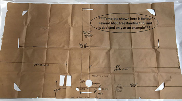 Layout template for our Tahoe 6940  model tub