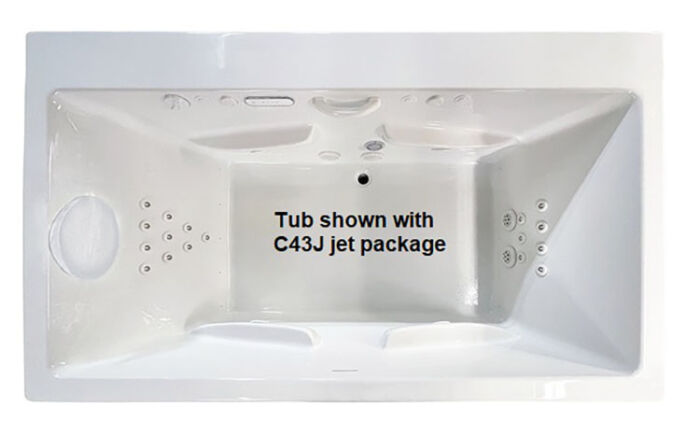 Reward 72" x 36" 43 Jet Series Hydro and Air Massage Bath