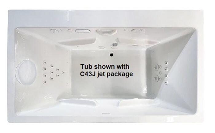 Reward 72" x 42" 43 Jet Series Hydro and Air Massage Bath