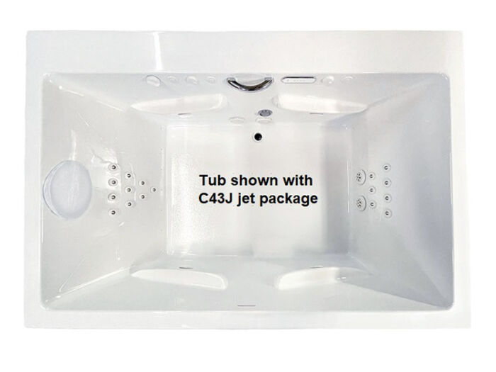 Reward 72" x 48" 12 Jet Series Hydro Massage Bath