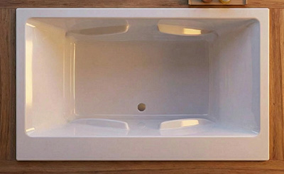 Top view of a Hydro Massage Products Reward 7242 drop-in bathtub with sculpted interior seating