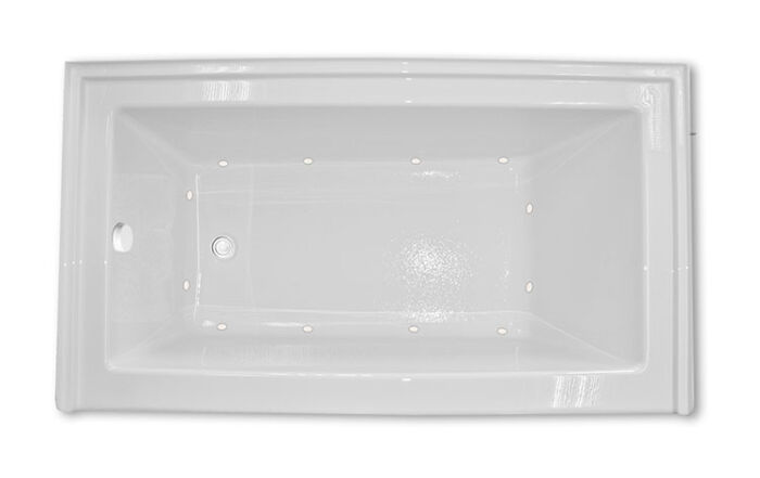 Zen 6030 Left Hand Silver Series with Air Massage - Size: 60" x 30" x 23" - Jets: 12 Classic Air Jets on Sidewall - Image 2