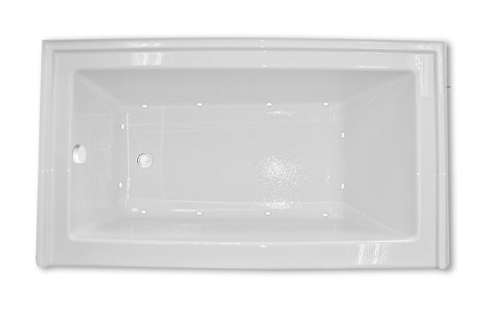 Zen 6632 Left Hand Silver Series with Air Massage - Size: 66" x 32" x 23" - Jets: 12 Classic Air Jets on Sidewall - Image 2