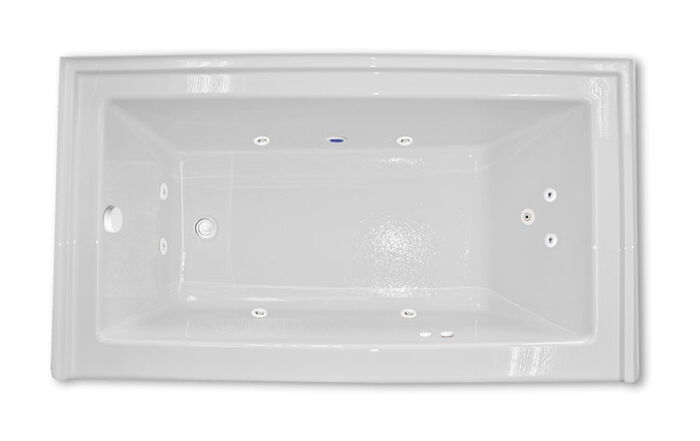 Zen 6034 Left Hand Silver Series with Hydro Massage - Size: 60" x 34" x 23" - Jets: 9 Water Jets - Image 2