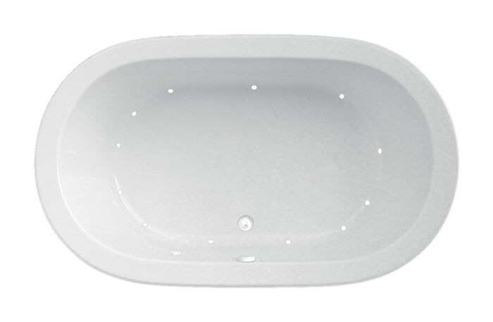 Zen Oval 66" x 42" Side Drain Silver Series Air Massage Bath