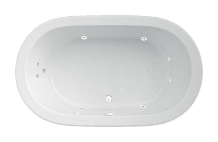 Zen Oval 66" x 42" Side Drain Silver Series Hydro Massage Bath